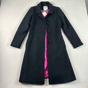 Kate‎ Spade Tiera Coat 100% Wool A-Line Trench Coat Long Sleeve Women's Size 6